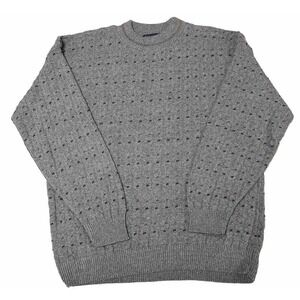 Vintage Men's J. G. Hook Sweater NWT Size XL Gray Pink Blue Accents 100% Cotton